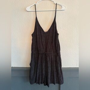 H&M Basics Black White Ditsy Print Tie Waist Romper Size M